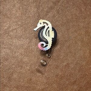 Seahorse Badge Reel with Multicolor Design